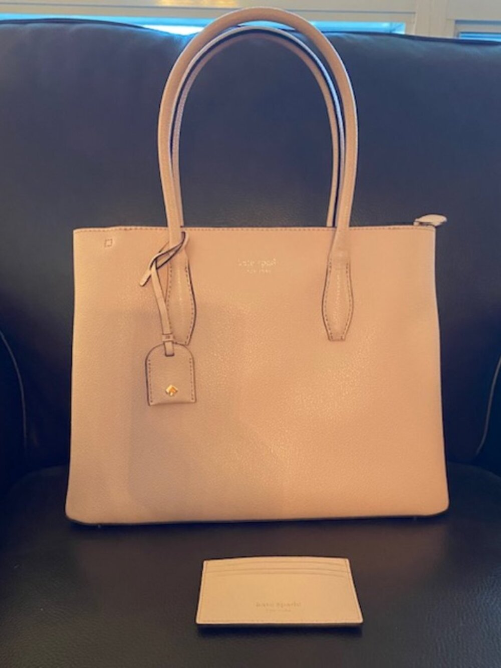 Kate Spade Eva Medium Top Zip Satchel & Matching Card Holder in Soft Pink